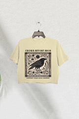 Crows Before Bros  Support Local Murder Graphic Crop Tee For Women