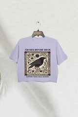 Crows Before Bros  Support Local Murder Graphic Crop Tee For Women