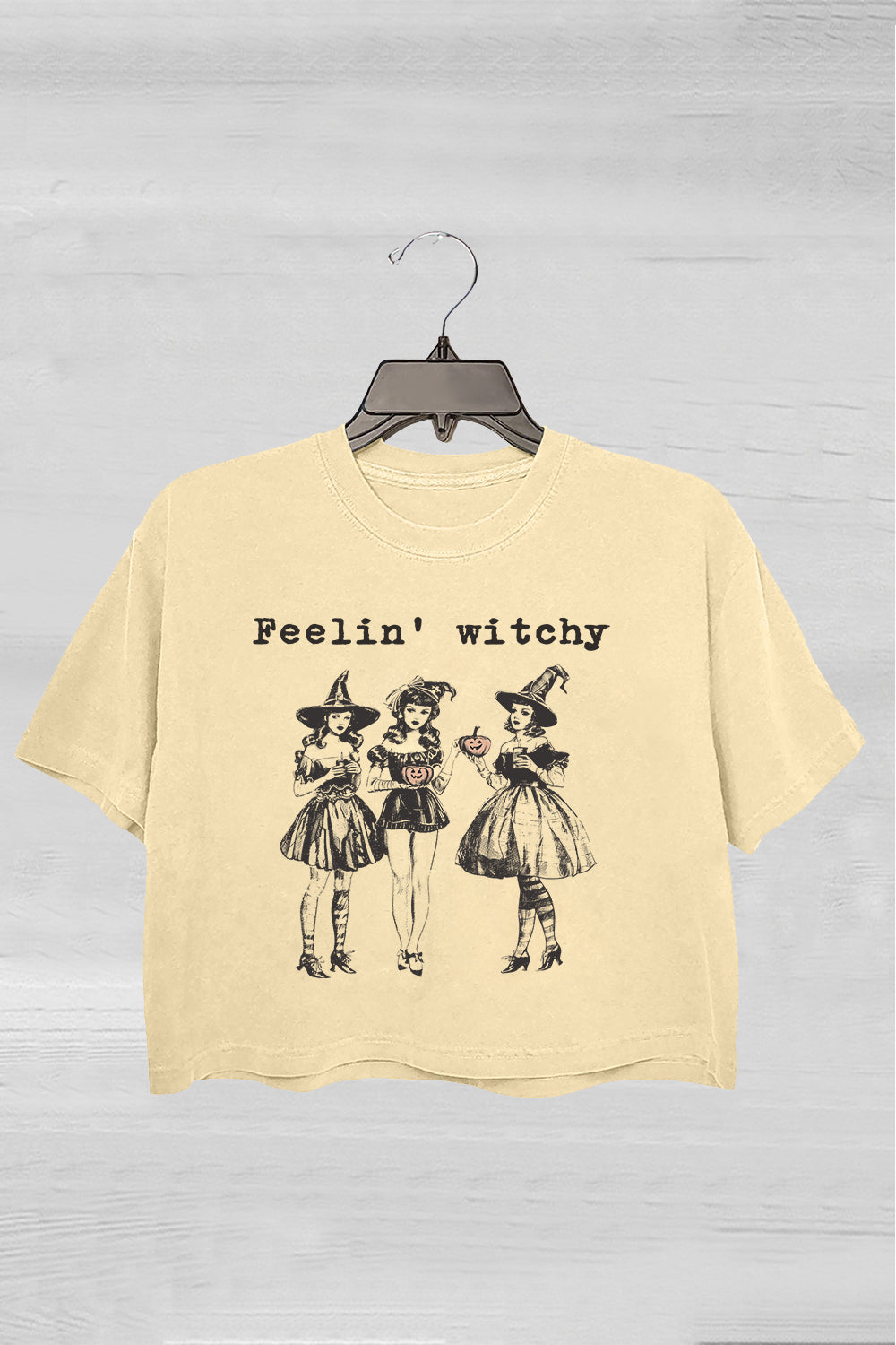 Retro Witches Halloween Crop Tee For Women