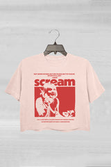 Retro Scream Movie Halloween Crop Tee For Women