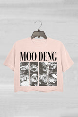 Trendy Hippo Moo Deng Crop Tee For Women