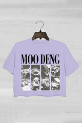 Trendy Hippo Moo Deng Crop Tee For Women