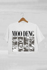 Trendy Hippo Moo Deng Crop Tee For Women