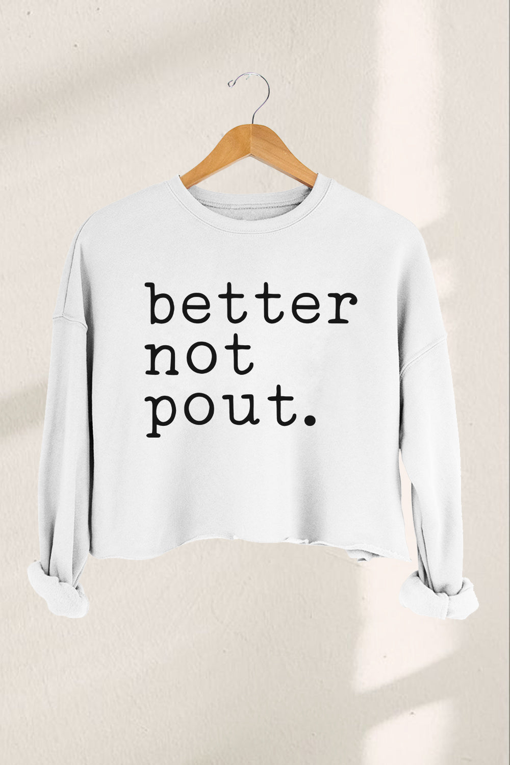 Better Not Pout, Christmas Cropped Sweatshirt For Women