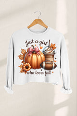 Just A Girl Who Loves Fall Cropped Sweaters For Women