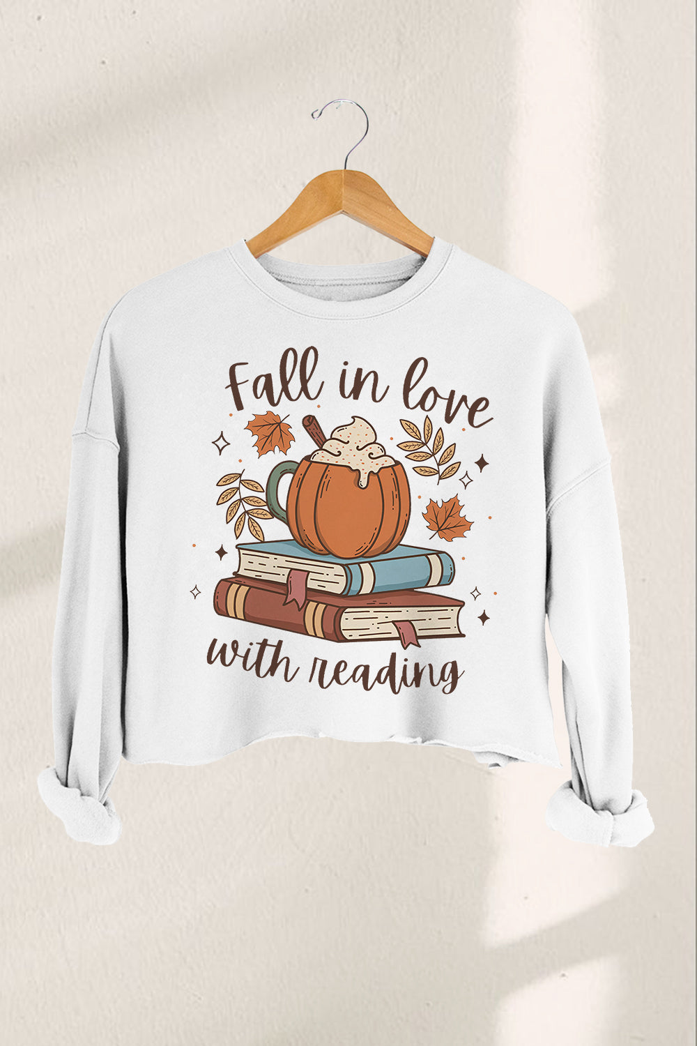 Fall Reading Cropped Sweaters For Women