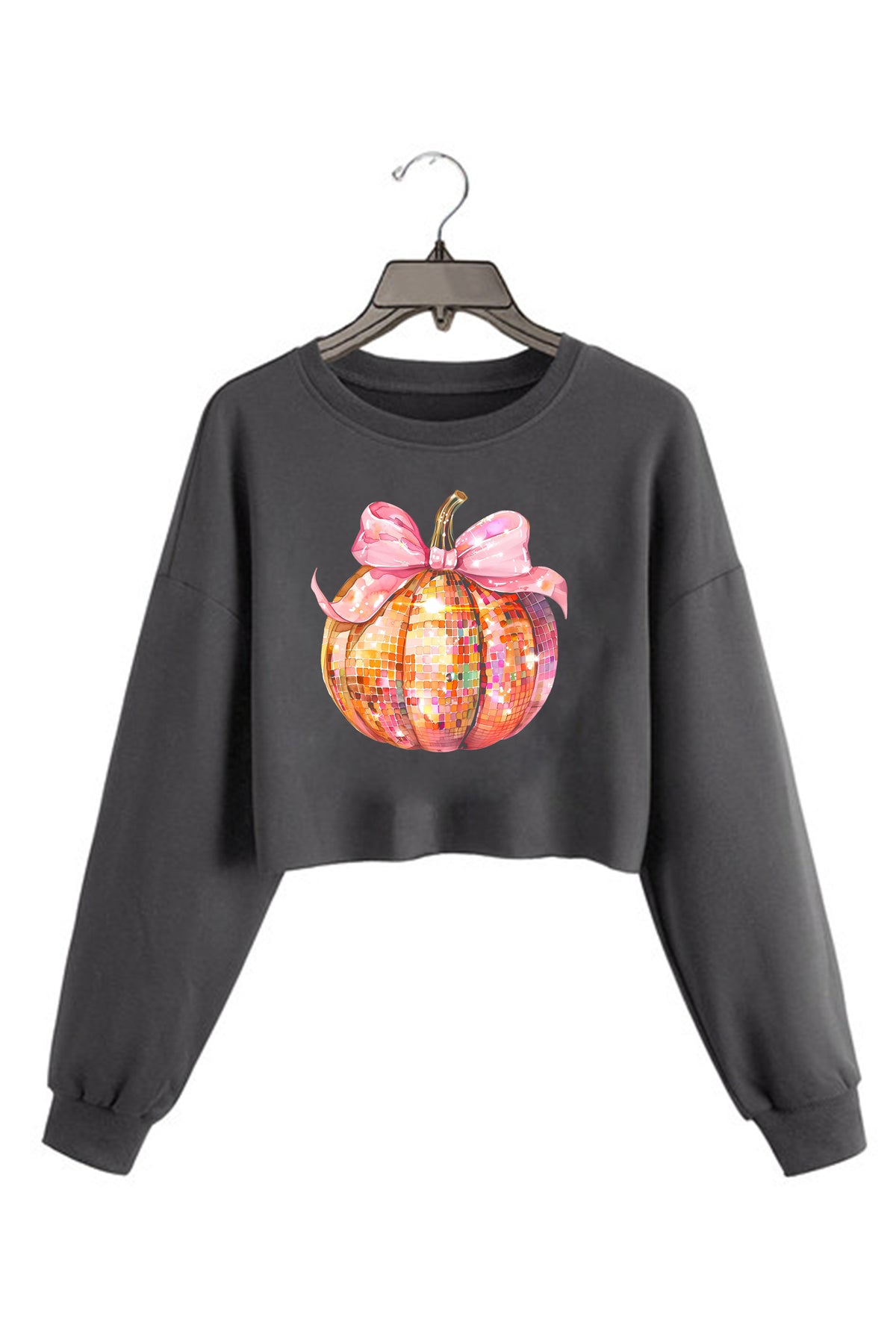 Disco Pumpkin Cropped Sweaters For Women