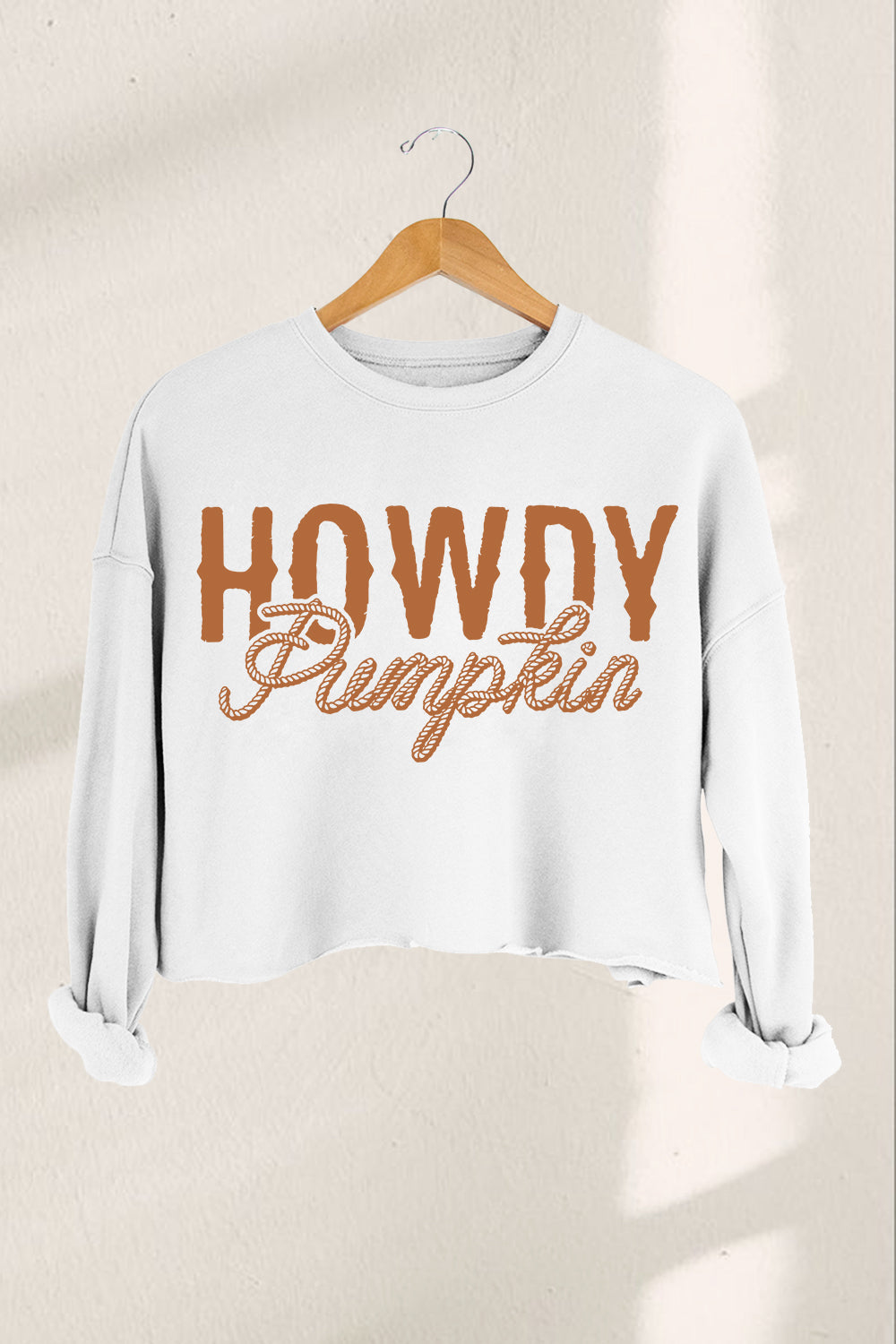 Howdy Pumpkin Western Fall Cropped Sweaters For Women