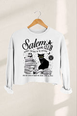 Salem Book Club Bookish Halloween  Cropped Sweaters For Women