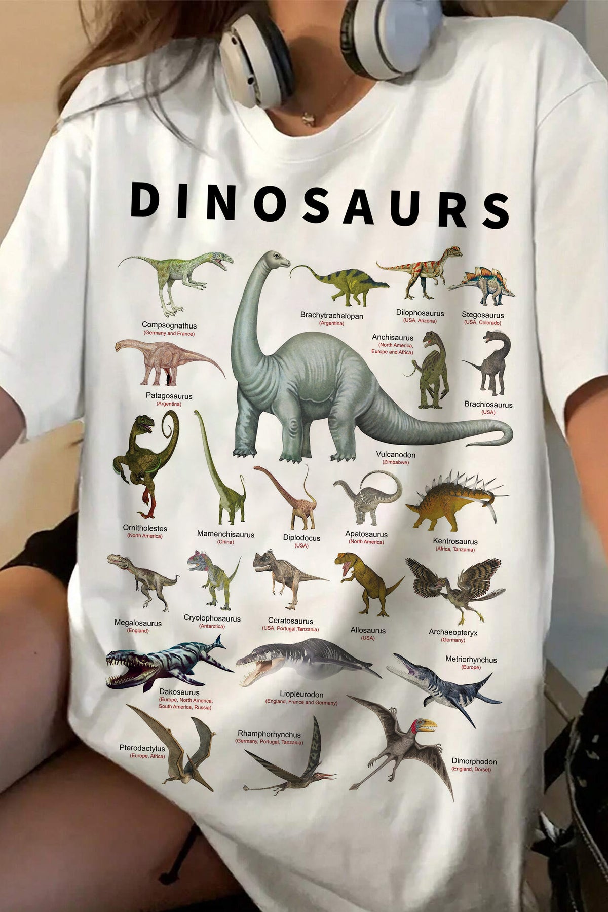 Dinosaurs Wild Nature Prehistoric Tee For Women