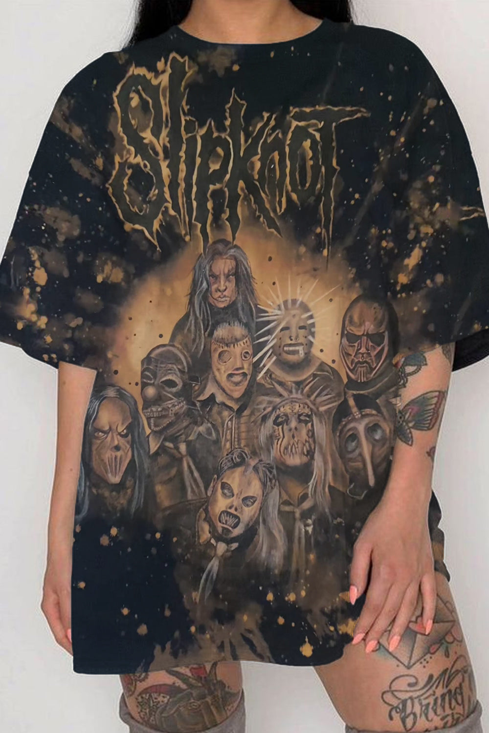 Slipknot custom bleached and handpainted tee