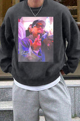 Chris Brown Breezy Tour Middle Finger Graphic Sweatshirt For Men