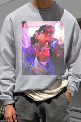 Chris Brown Breezy Tour Middle Finger Graphic Sweatshirt For Men