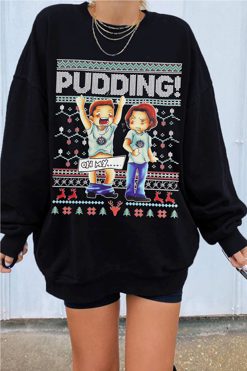 pudding！ print sweatshirt