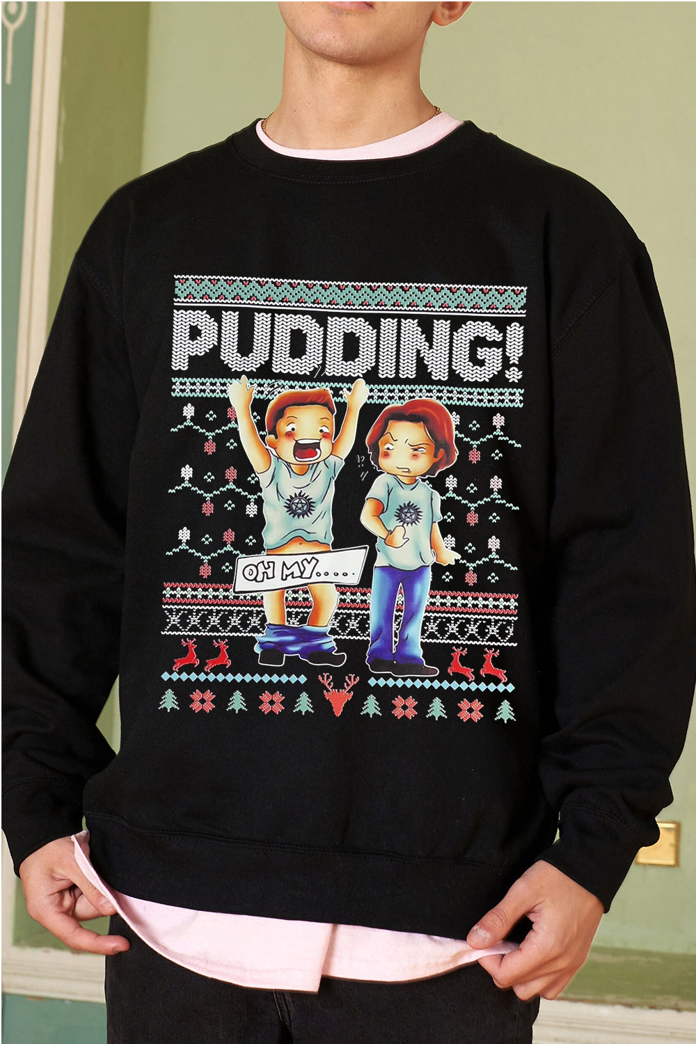 pudding！ print Men sweatshirt