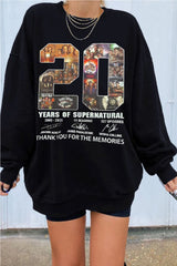 20 years of supernatural print sweatshirt