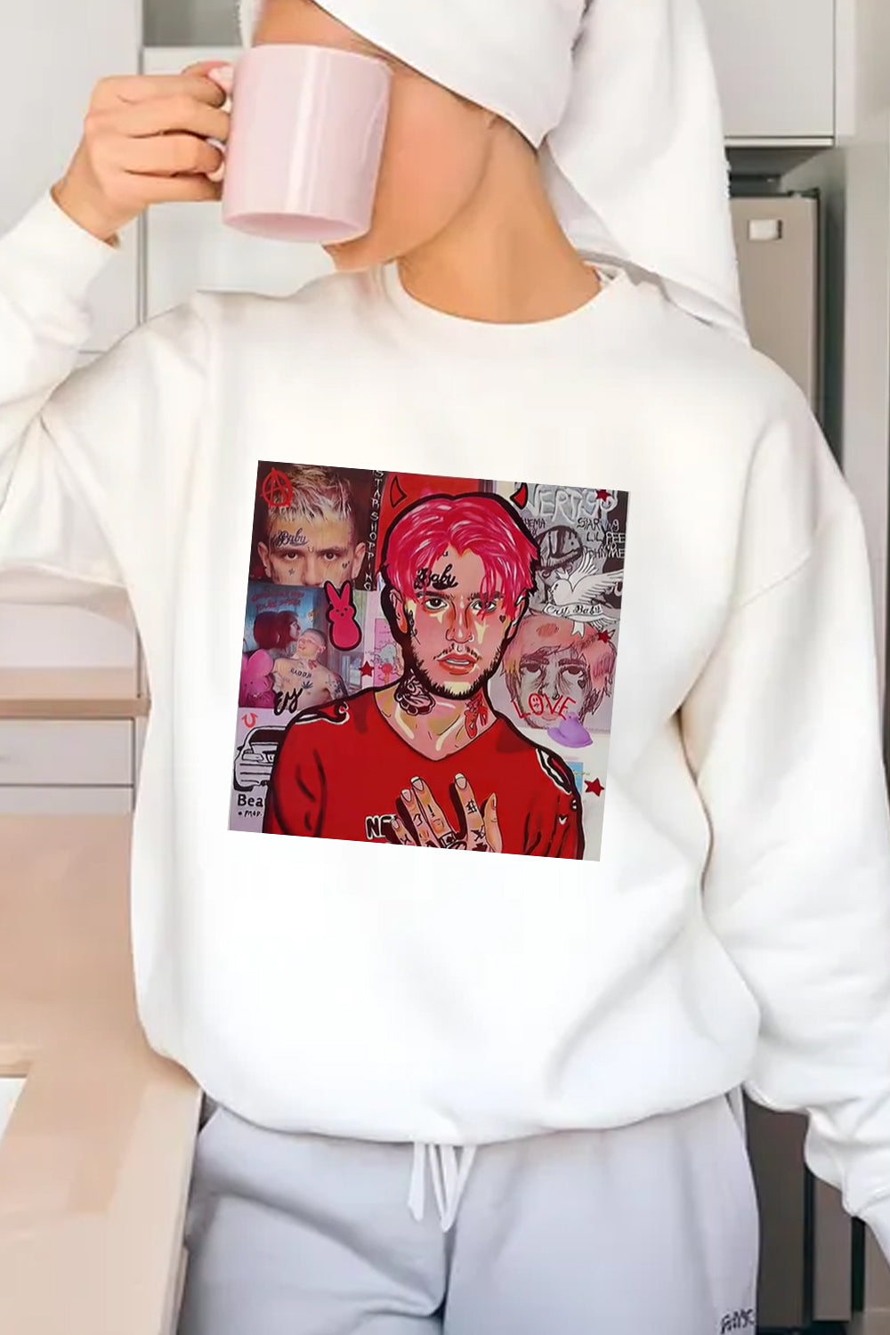 lilpeep cartoon long sleeve sweatshirt