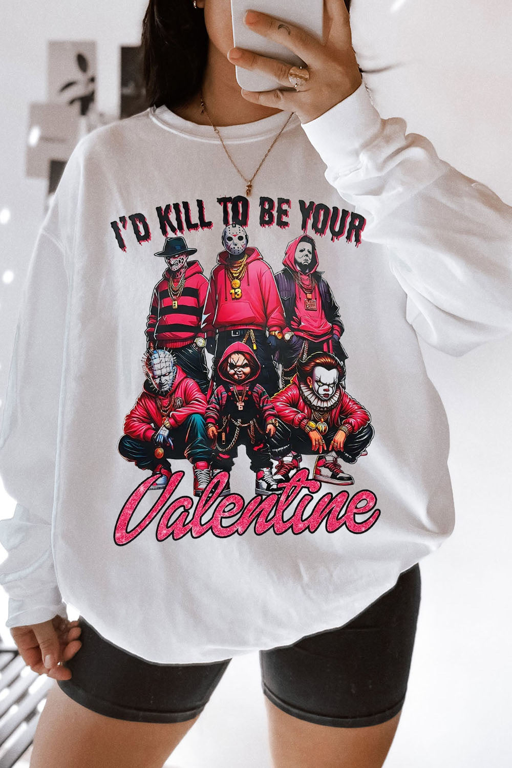 horrormovies valentine's day sweatshirt