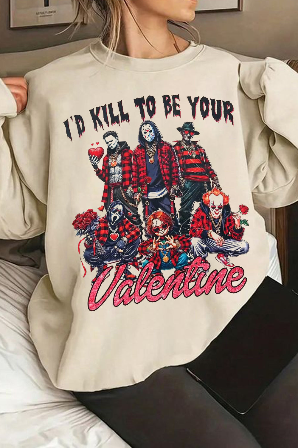 horrormovies Valentine's Day ladies sweatshirt