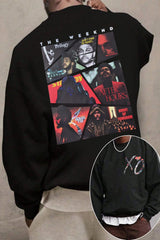 theweeknd double-sided printed round neck sweatshirt