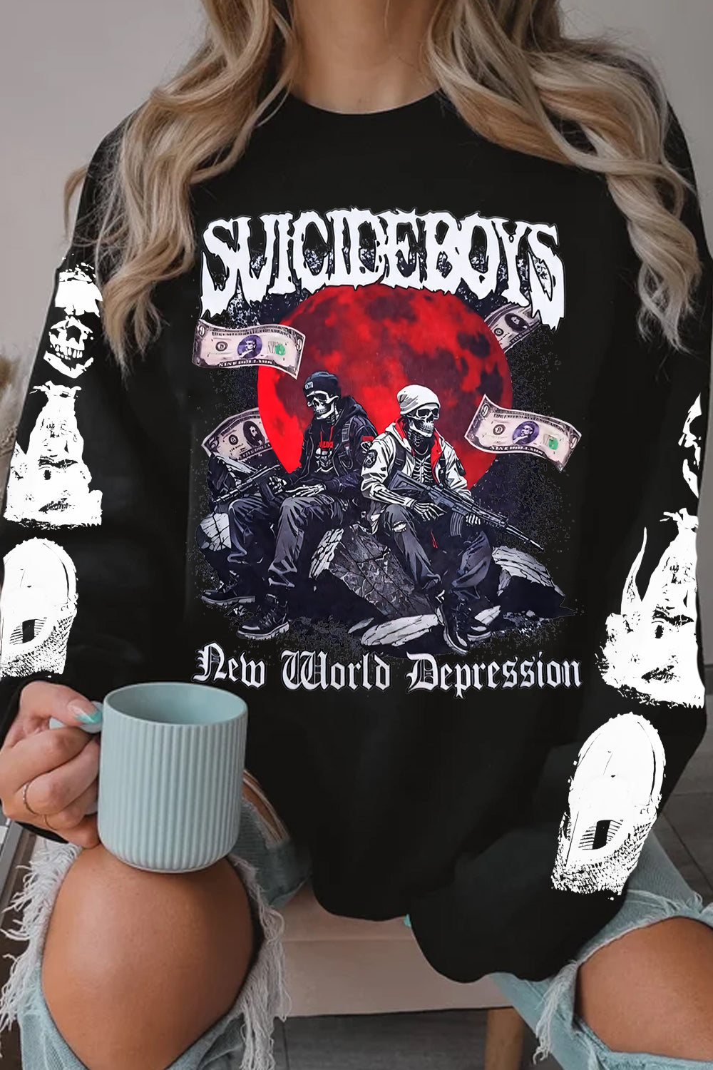 $uicideboy$ skull print personalized sweatshirt