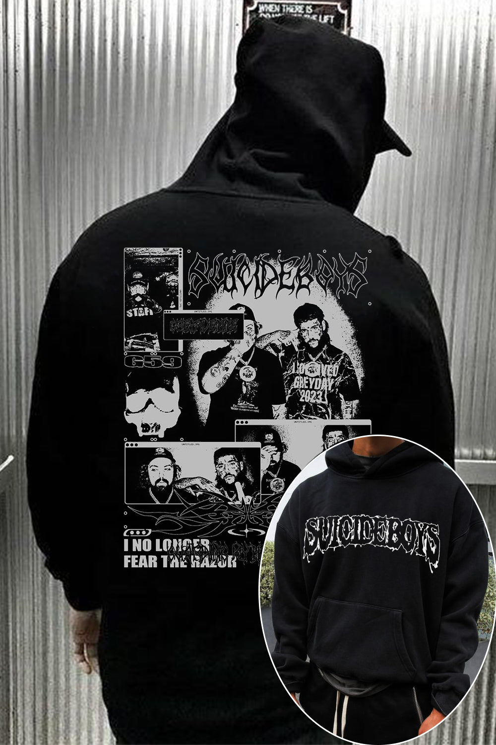 uicideboys casual 2-side printed hoodie