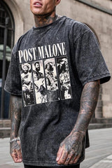 postmalone Washed cotton round neck T-shirt