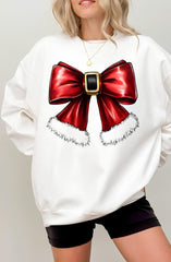 Christmas Coquette bow  Sweatshirt For Women