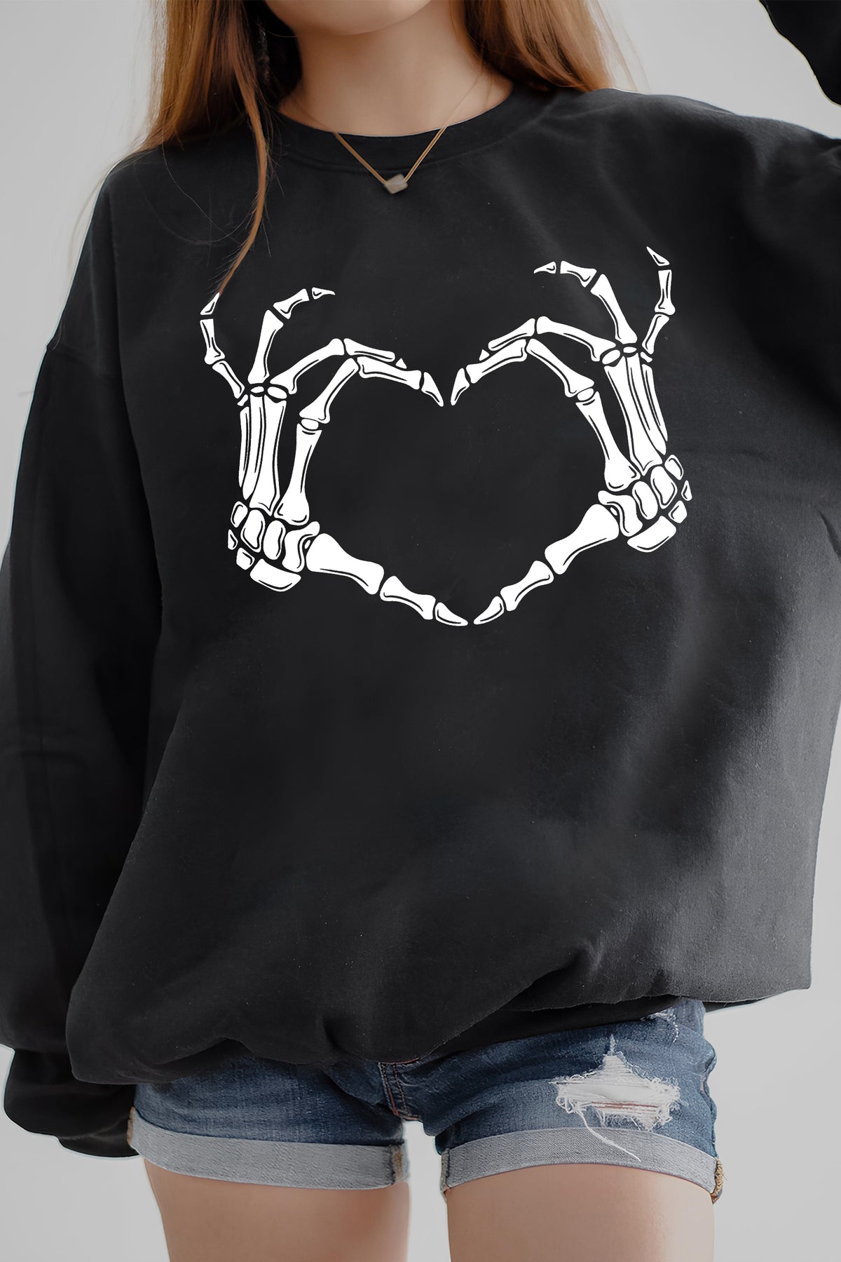 Skeleton Hand Halloween  Sweatshirt For Women