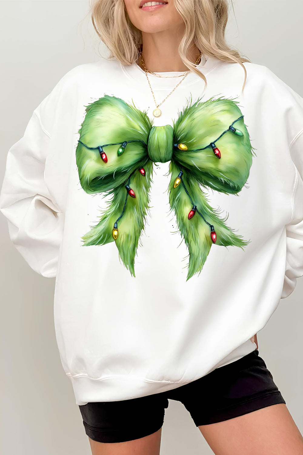 Grinchmas Coquette Bow  Sweatshirt For Women