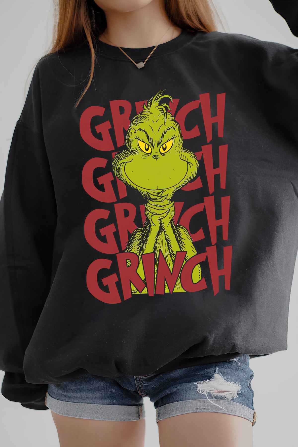 Retro Grinch Christmas  Sweatshirt For Women