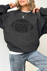 Cheetah Football Crew Sweatshirt For Women