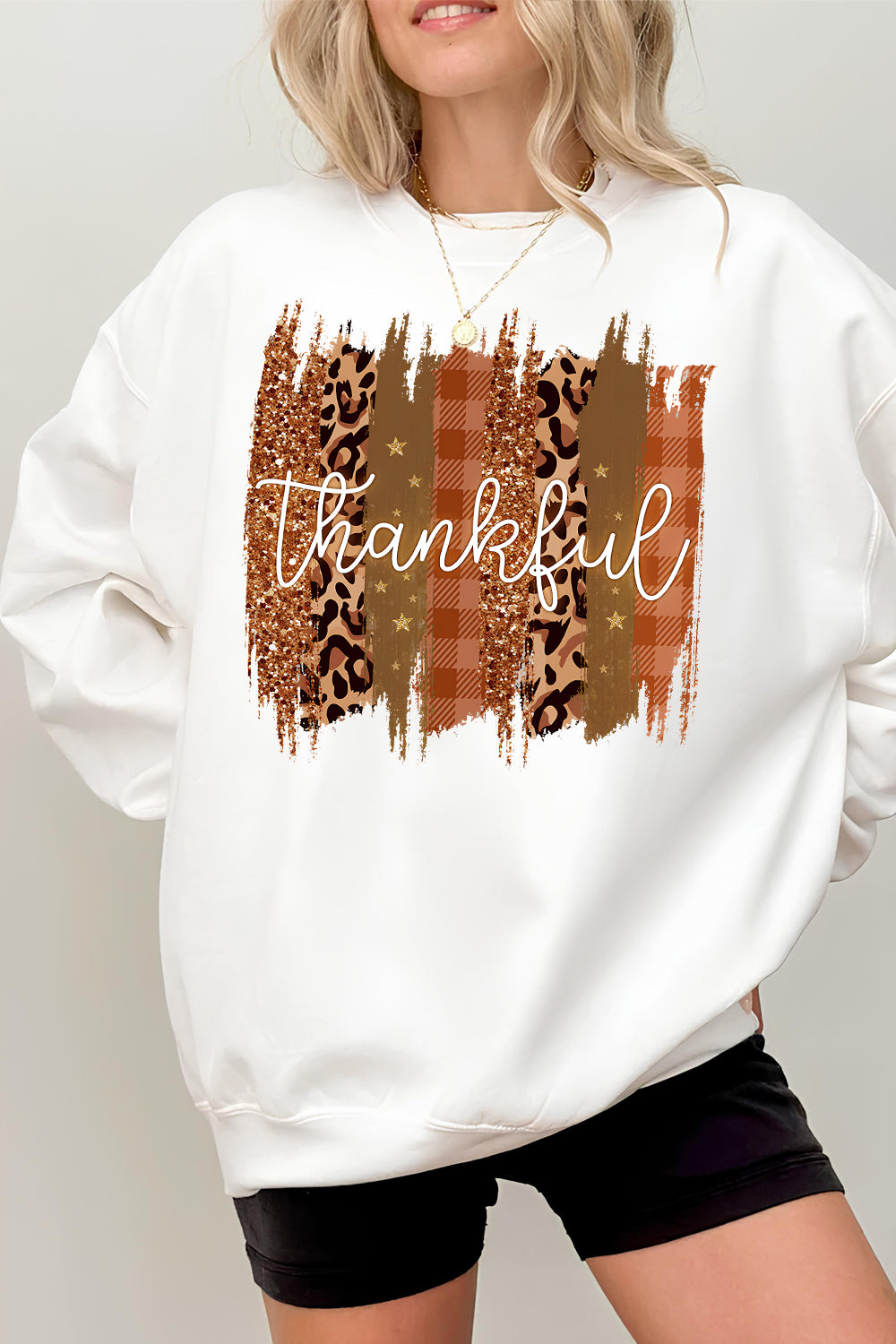 Thanksgiving Leopard  Sweatshirt For Women