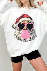 Retro Santa Christmas blowing bubble  Sweatshirt For Women