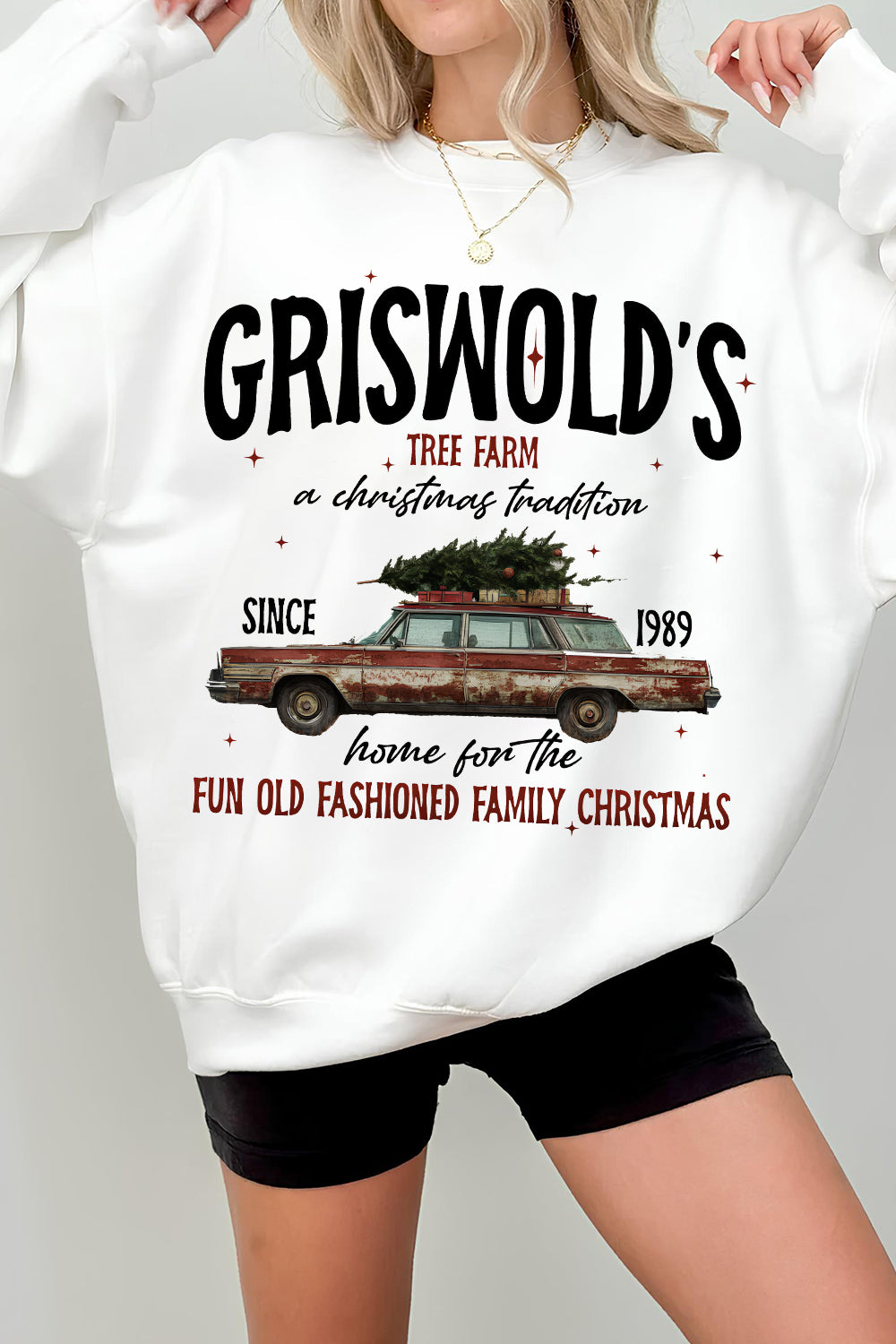 Griswold Christmas Tree Farm Fleece Sweatshirt For Women