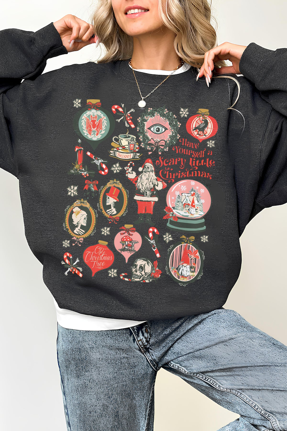 Victorian Gothic Christmas  Fleece Sweatshirt For Women