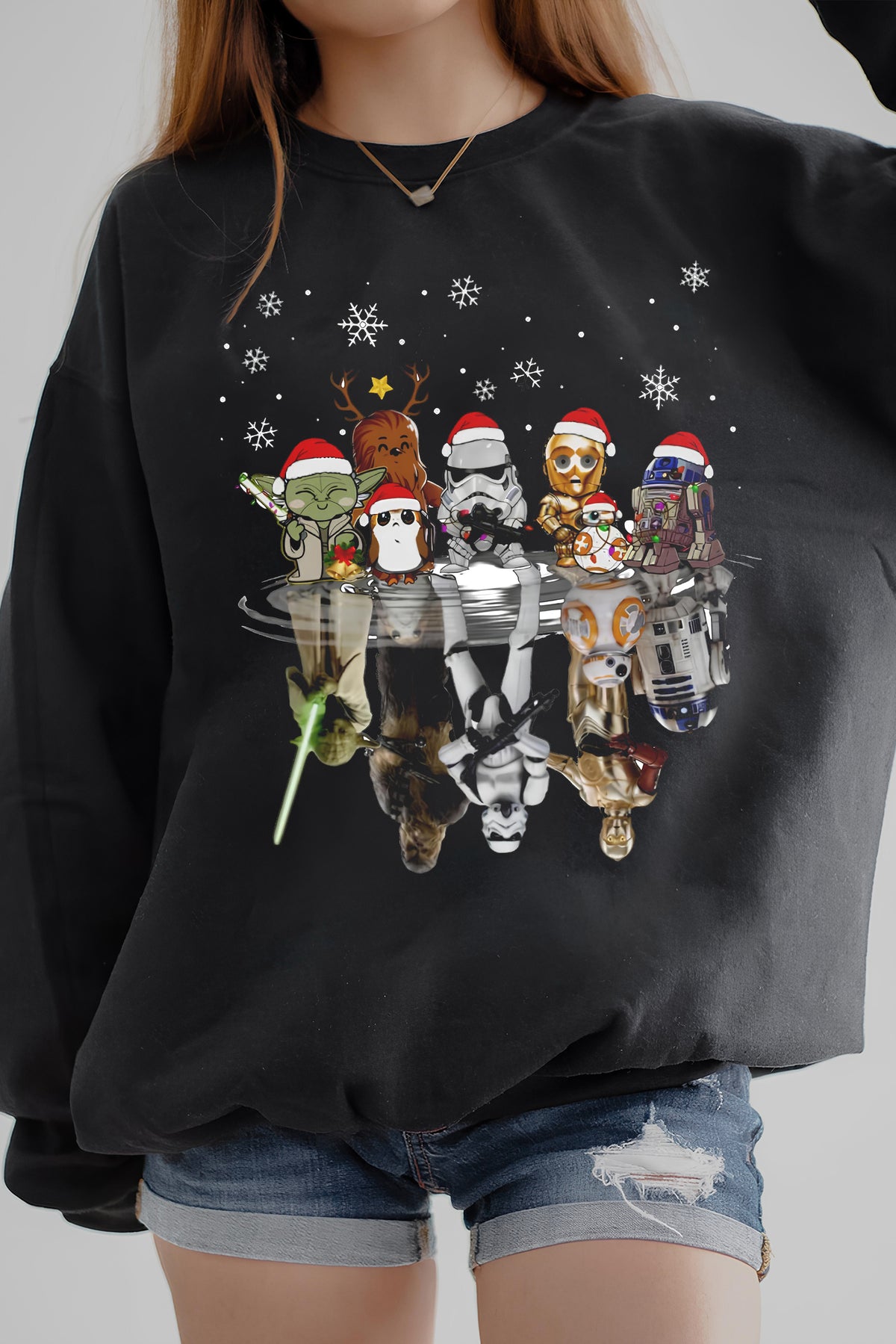 Star Wars Christmas Fleece Sweatshirt Tee For Women