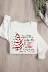 Christmas Tree Cake Fleece Sweatshirt For Women