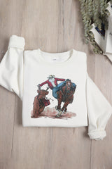 Naughty Little Cow Christmas Fleece Sweatshirt For Women