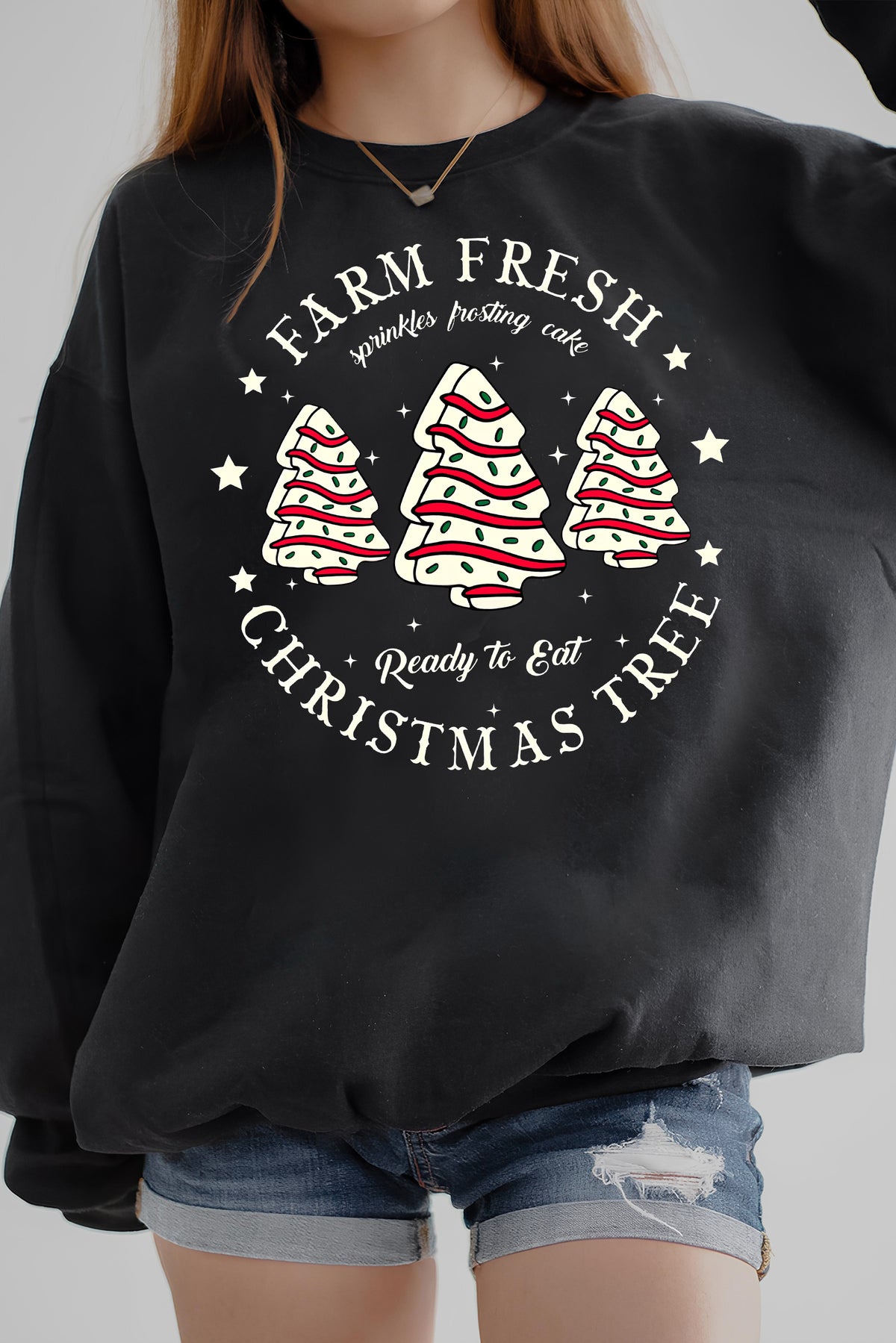 Farm Fresh Christmas Tree Fleece Sweatshirt For Women