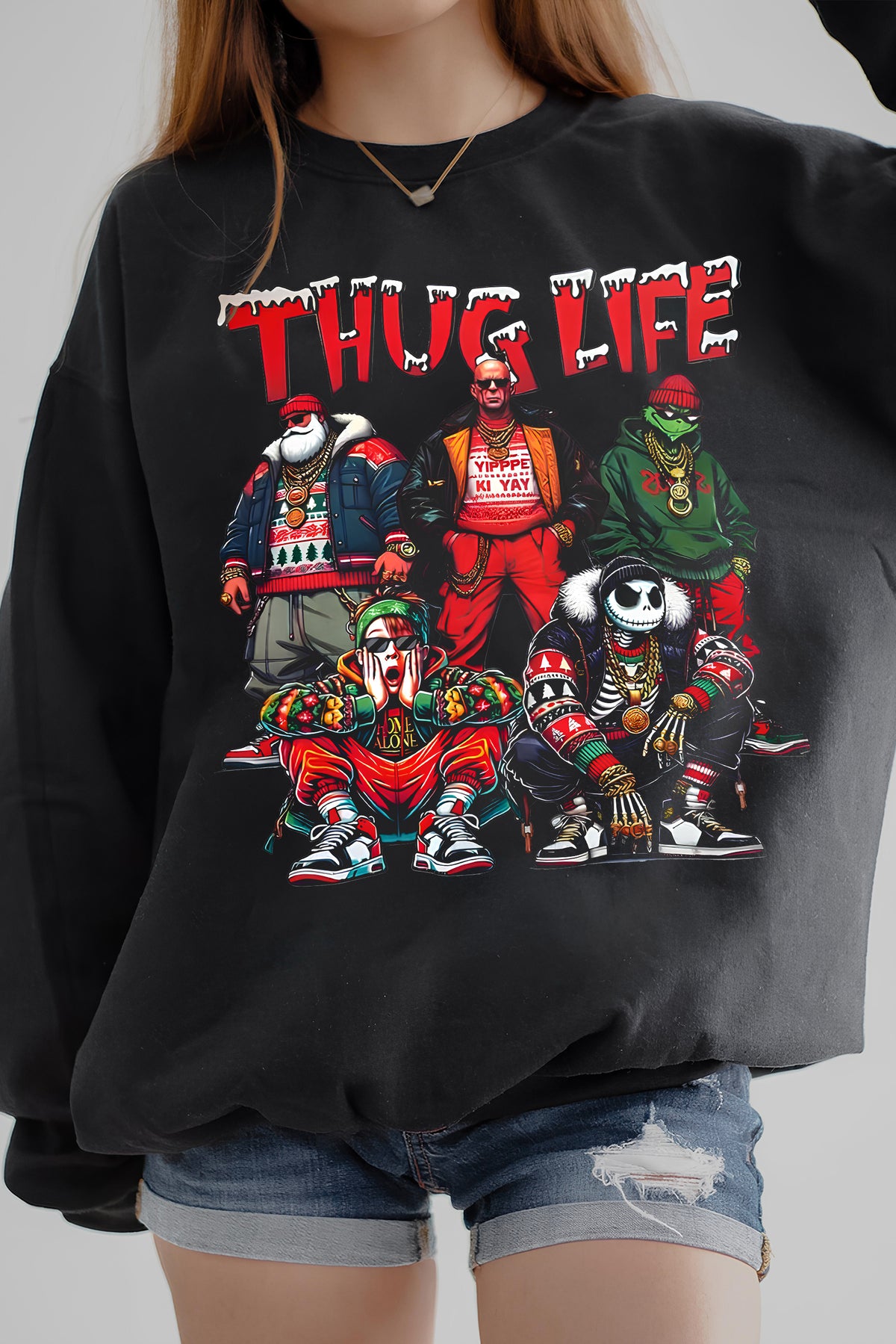 Don’t mess with this Christmas Crew Fleece Sweatshirt For Women