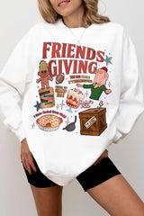 Friendsgiving Holiday Fleece Sweatshirt For Women