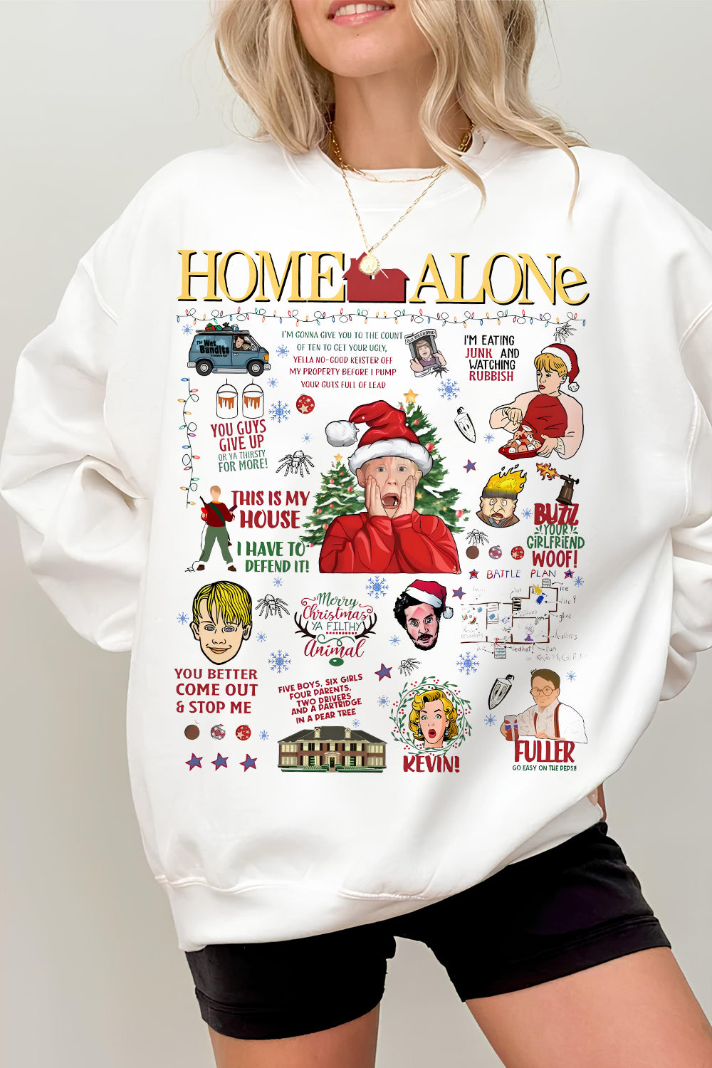 Home Alone Movie Family Matching Christmas ece Sweatshirt For Women