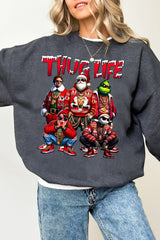 Retro Killers Friends  Thug Life Christmas Movie Fleece Sweatshirt For Women