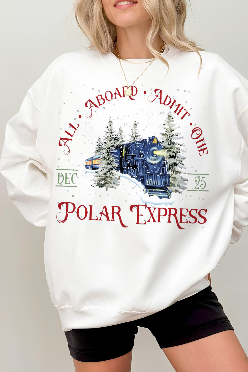 All Aboard Admit One the Polar Express Fleece Sweatshirt For Women