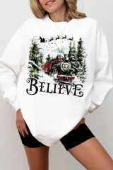 Believe North Pole Train Fleece Sweatshirt For Women