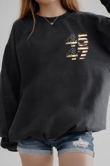 America Flag 45 47 Fleece Sweatshirt For Women