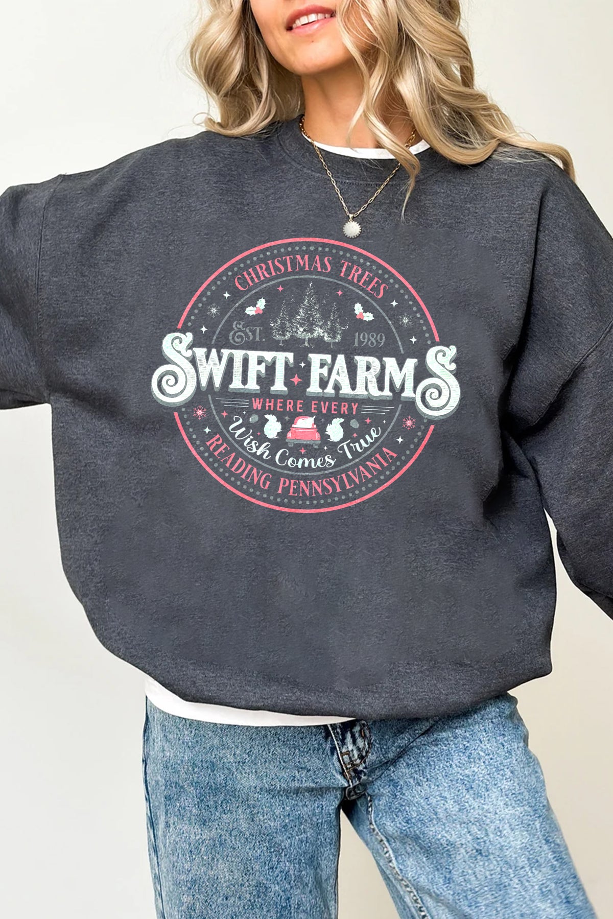 Swift Farm Christmas Trees  Fleece Sweatshirt For Women