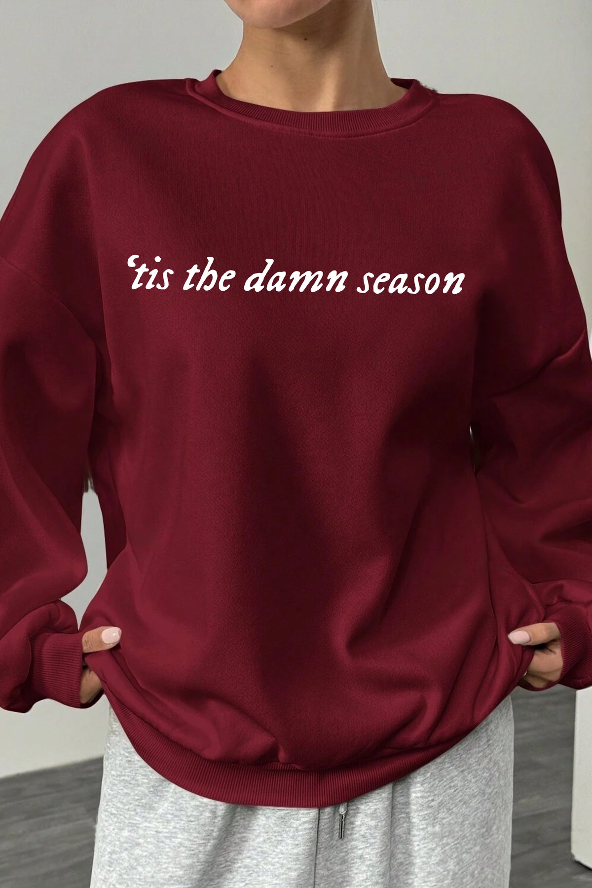 Tis The Damn Season Christmas Fleece Sweatshirt For Women