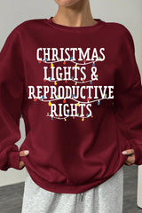 Christmas Lights & Reproductive Rights Fleece Sweatshirt For Women